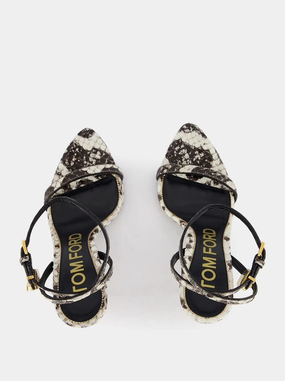 Padlock Snakeskin-effect Sandals