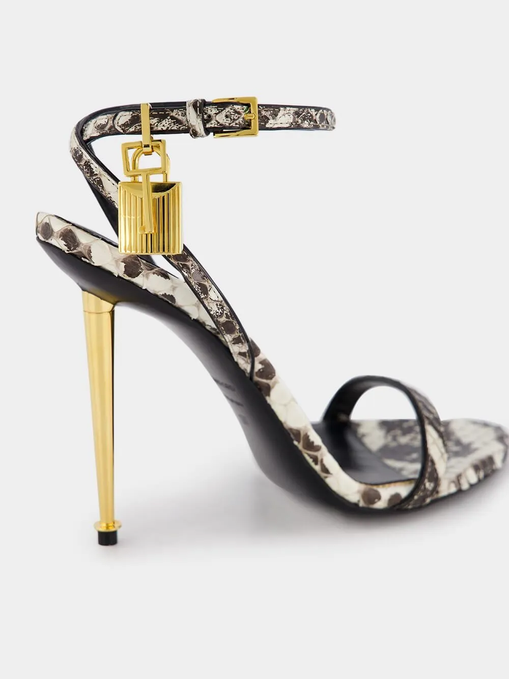 Padlock Snakeskin-effect Sandals