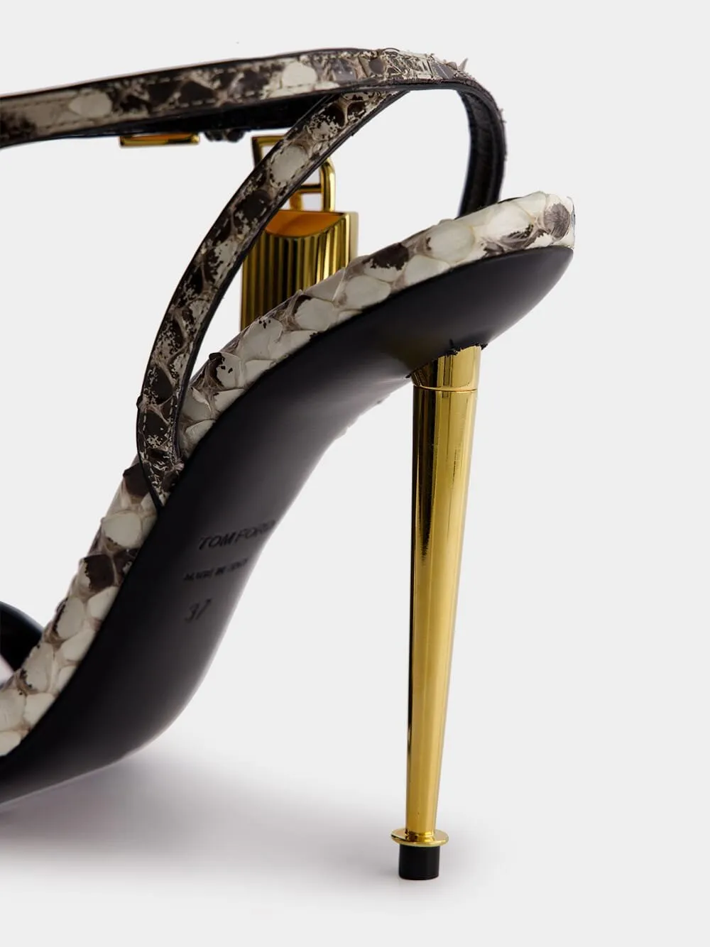 Padlock Snakeskin-effect Sandals