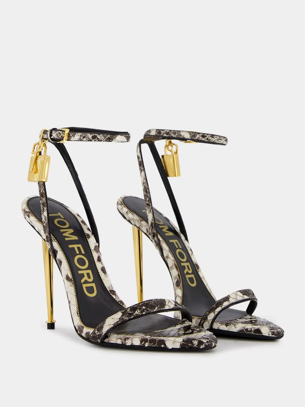 Padlock Snakeskin-effect Sandals