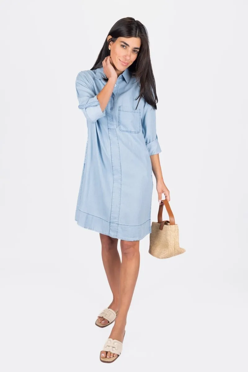 PARKER DRESS 37" (CHAMBRAY)
