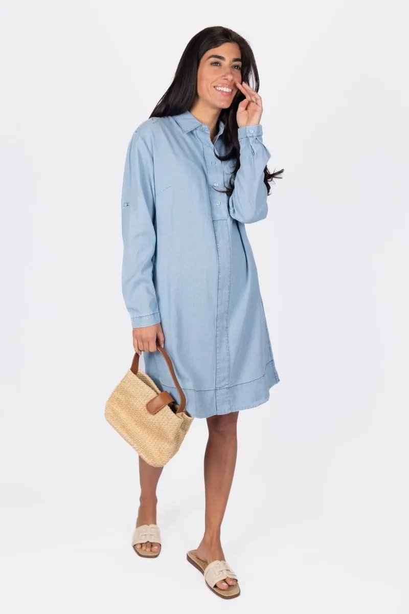 PARKER DRESS 37" (CHAMBRAY)
