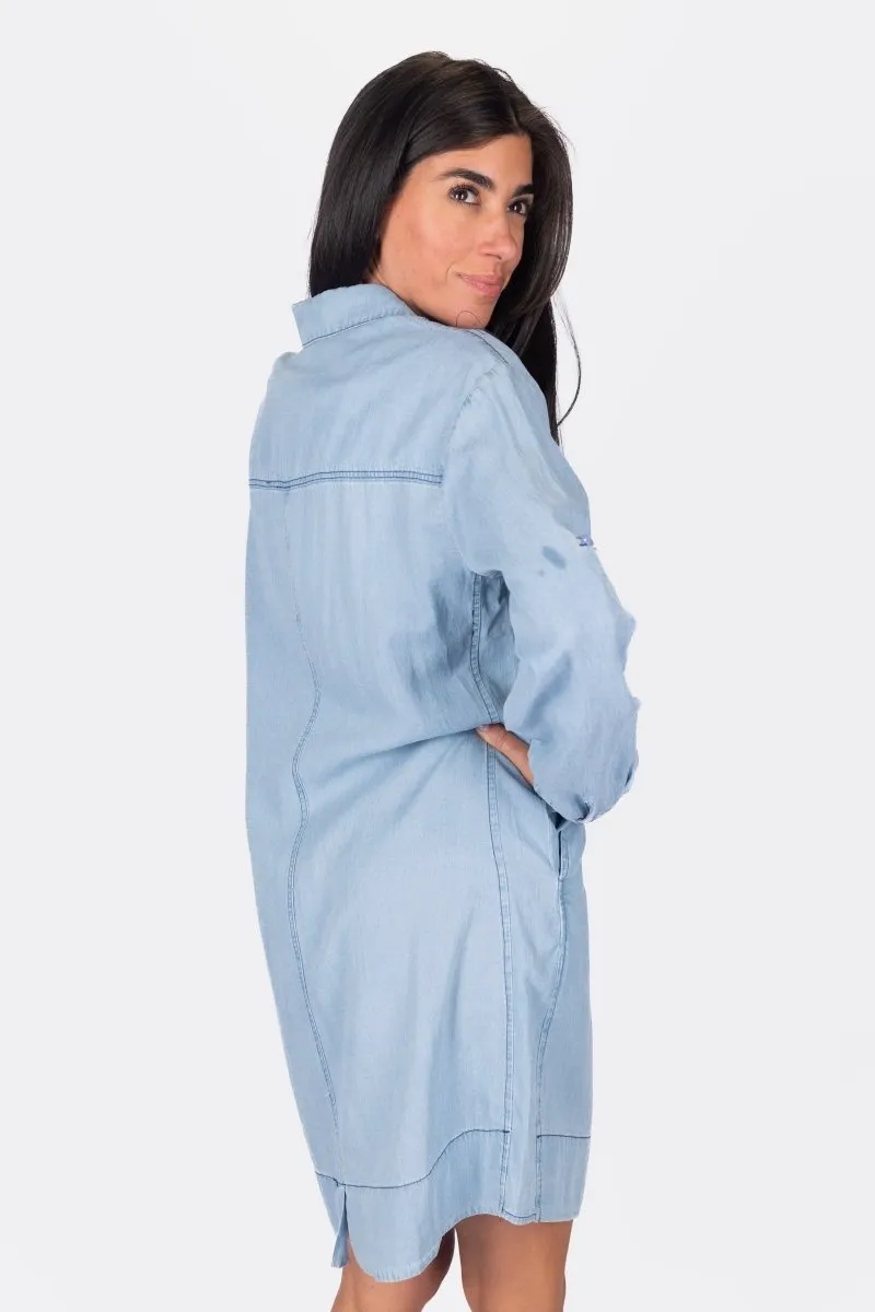 PARKER DRESS 37" (CHAMBRAY)