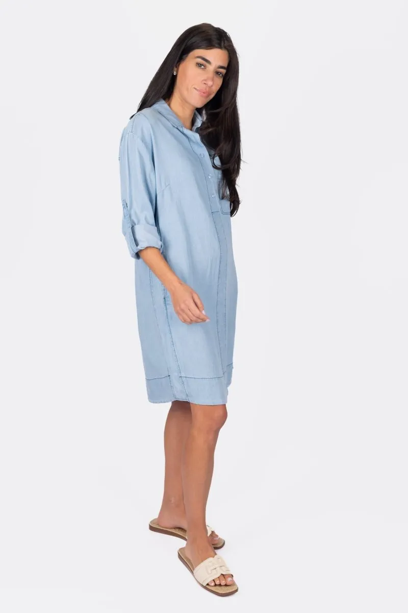 PARKER DRESS 37" (CHAMBRAY)