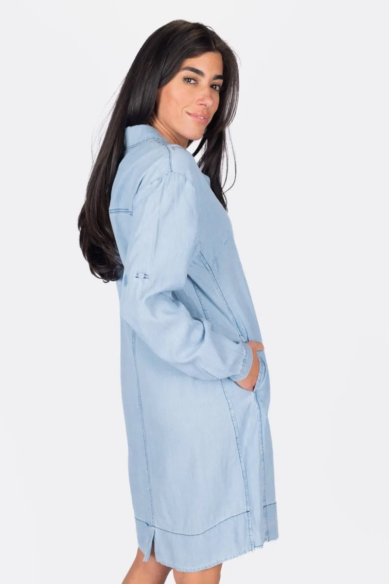 PARKER DRESS 37" (CHAMBRAY)