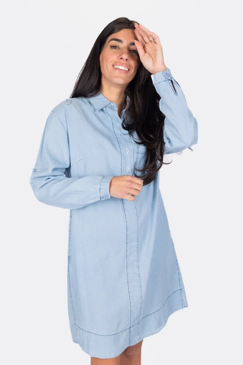 PARKER DRESS 37" (CHAMBRAY)
