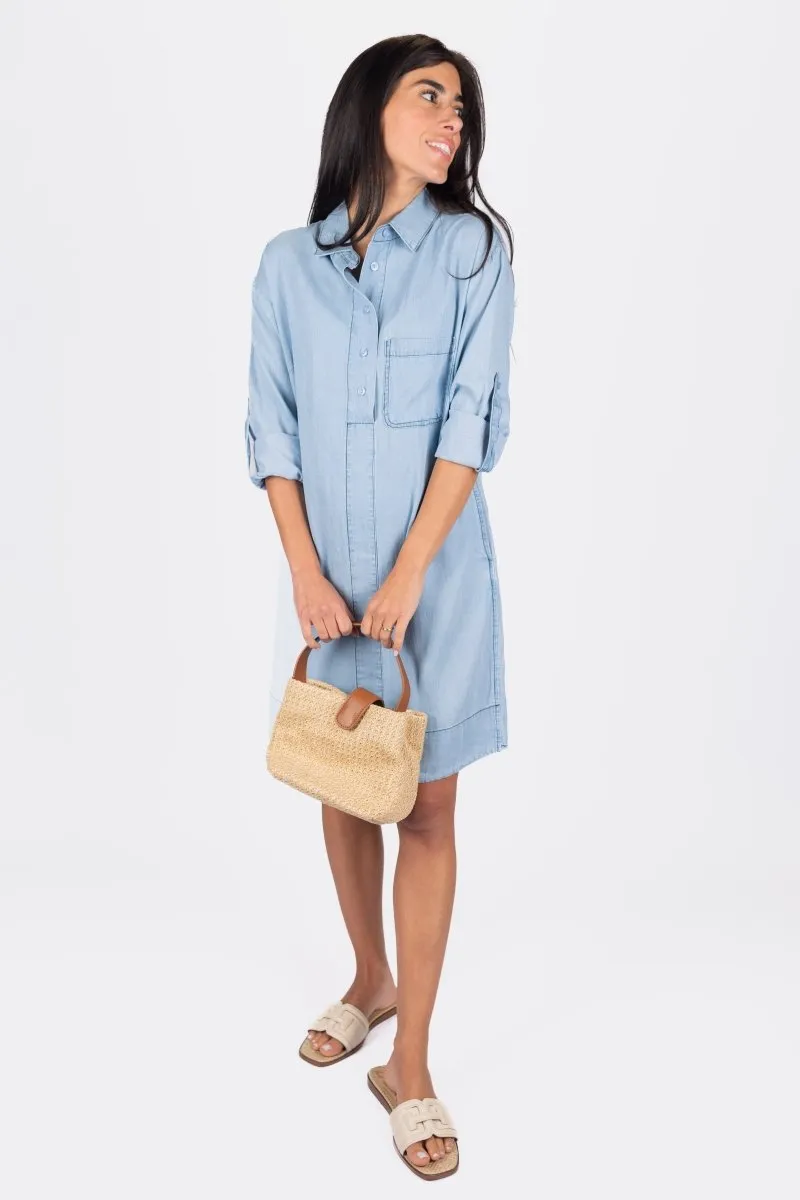 PARKER DRESS 37" (CHAMBRAY)