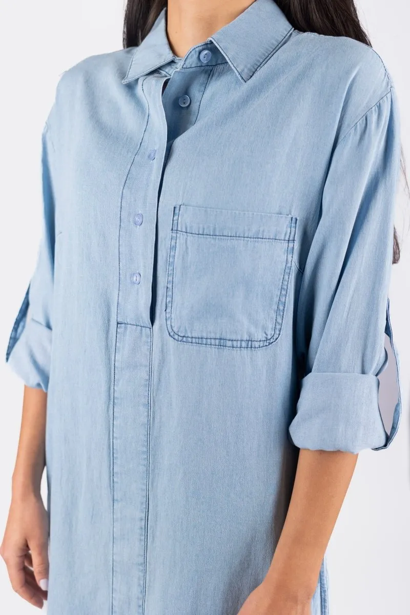 PARKER DRESS 37" (CHAMBRAY)