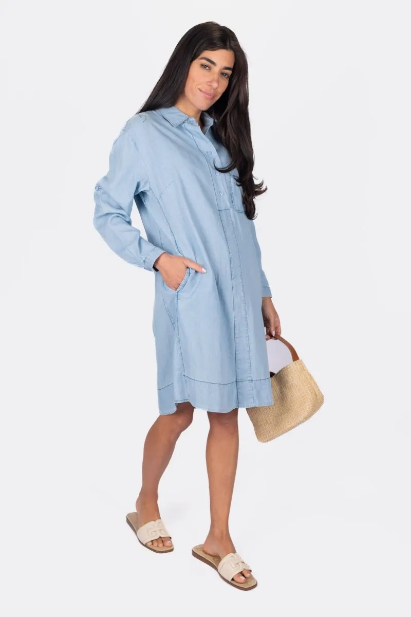 PARKER DRESS 37" (CHAMBRAY)