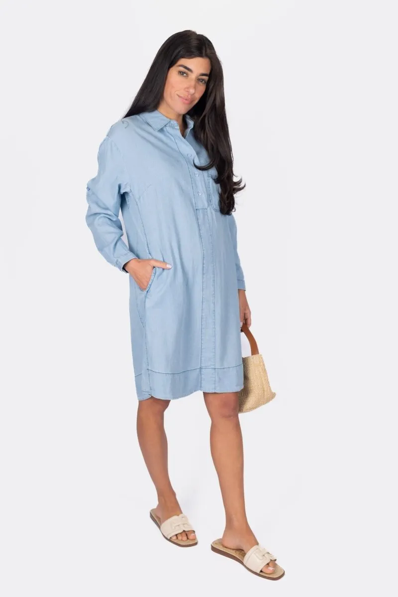 PARKER DRESS 37" (CHAMBRAY)