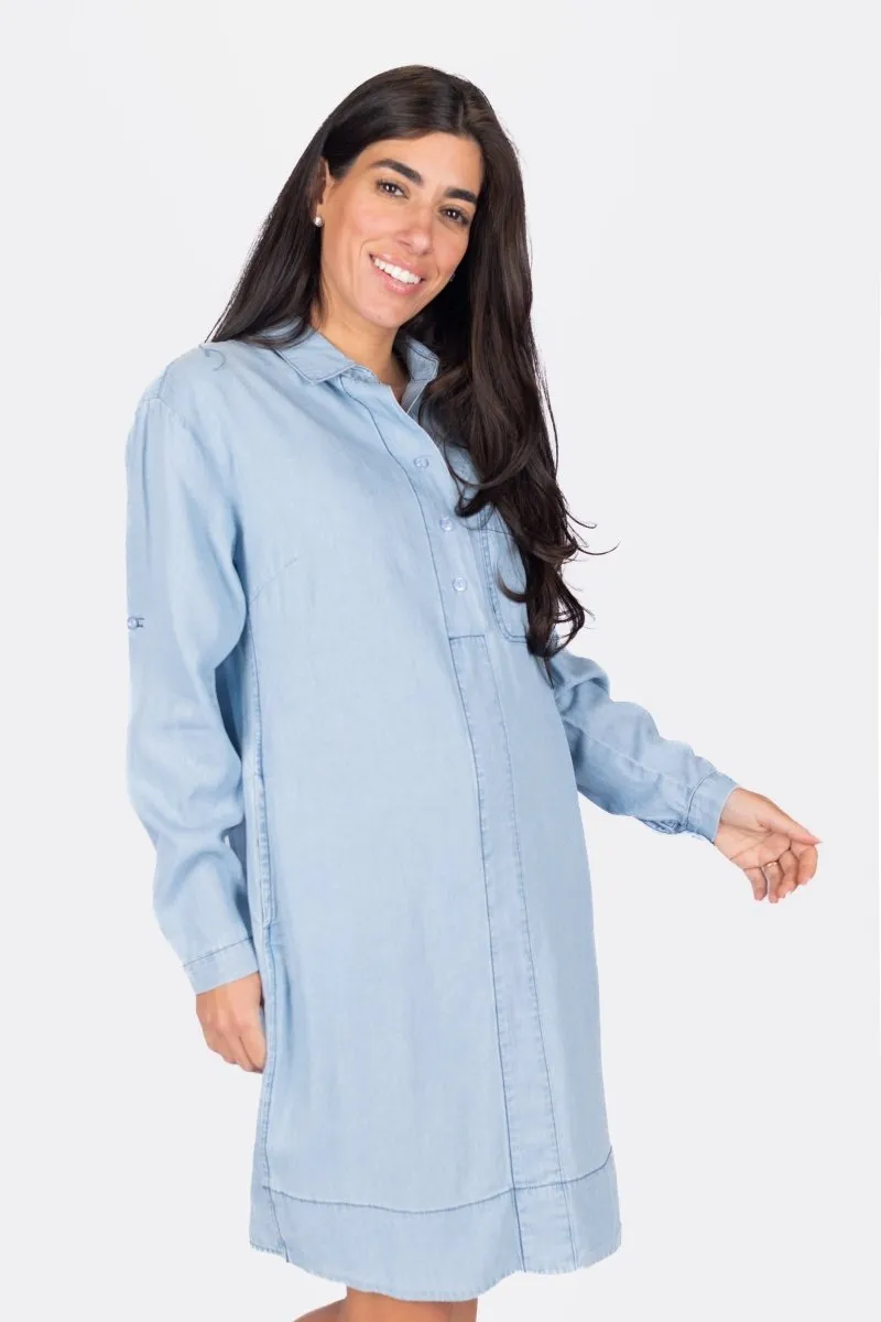 PARKER DRESS 37" (CHAMBRAY)