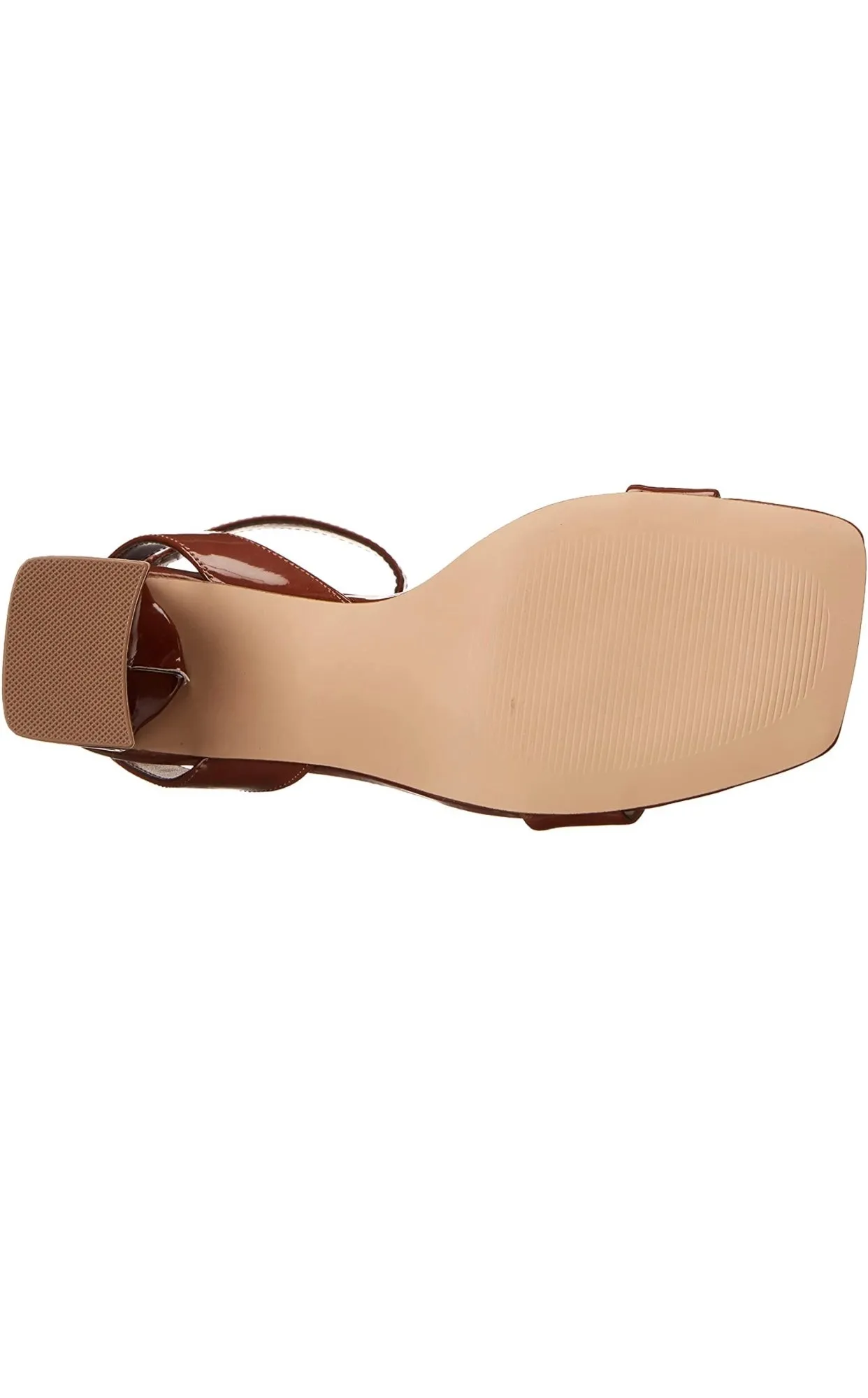 Patent Square Toe Ankle Strap Sandal