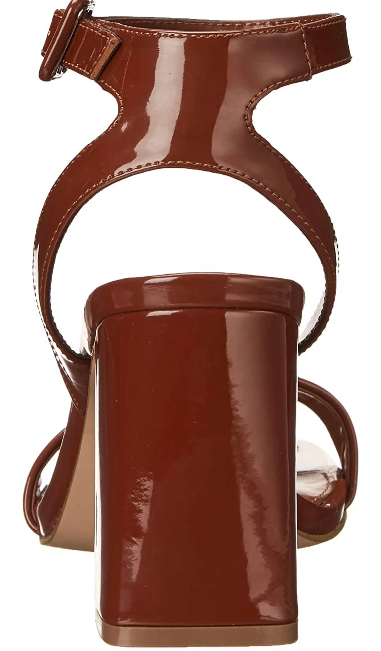 Patent Square Toe Ankle Strap Sandal