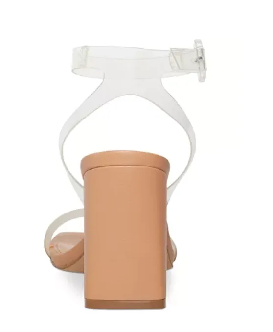 Patent Square Toe Ankle Strap Sandal