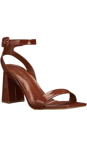 Patent Square Toe Ankle Strap Sandal