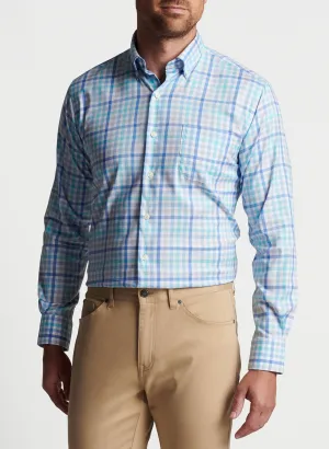 PETER MILLAR WALKER COTTON STRETCH SPORT SHIRT - MARITIME