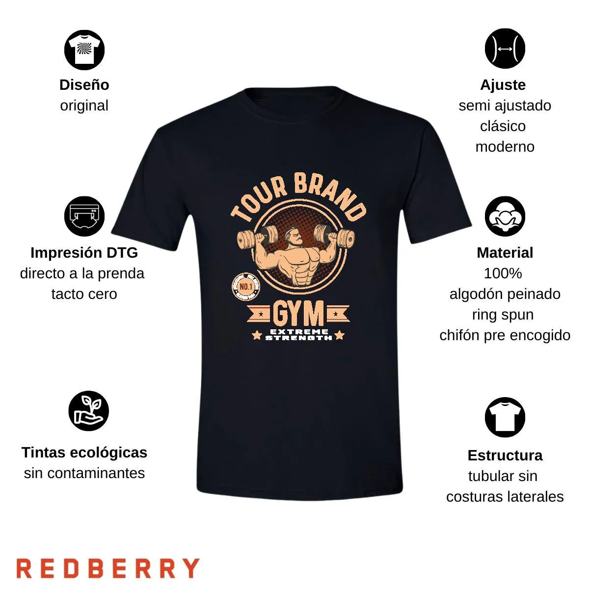 Playera Hombre Gym Ejercicio Fitness GF1027