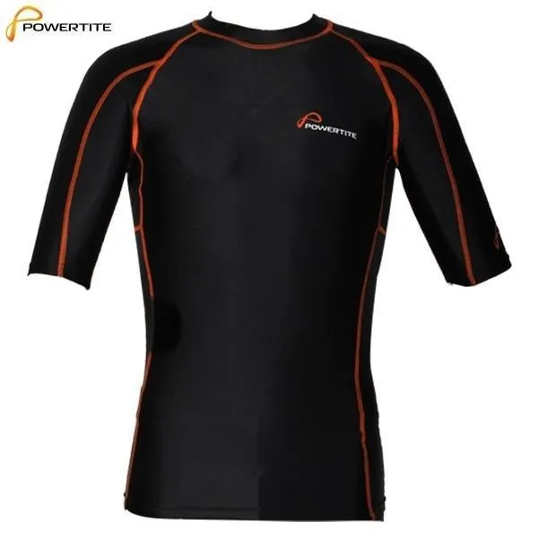 POWERTITE MEN COMPRESSION TIGHTS SKINS SHORT SLEEVES TOP - SIZE SMALL