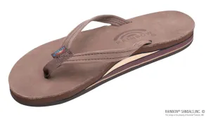 Rainbow - Women’s Double Layer Arch Support Premier Leather with 1/2" Strap - Espresso