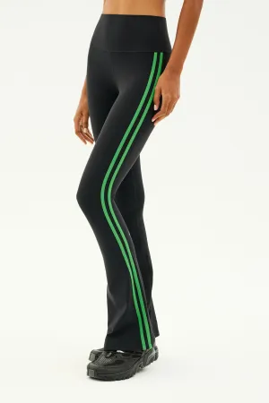 Raquel High Waist Flared Legging - Black/Grass