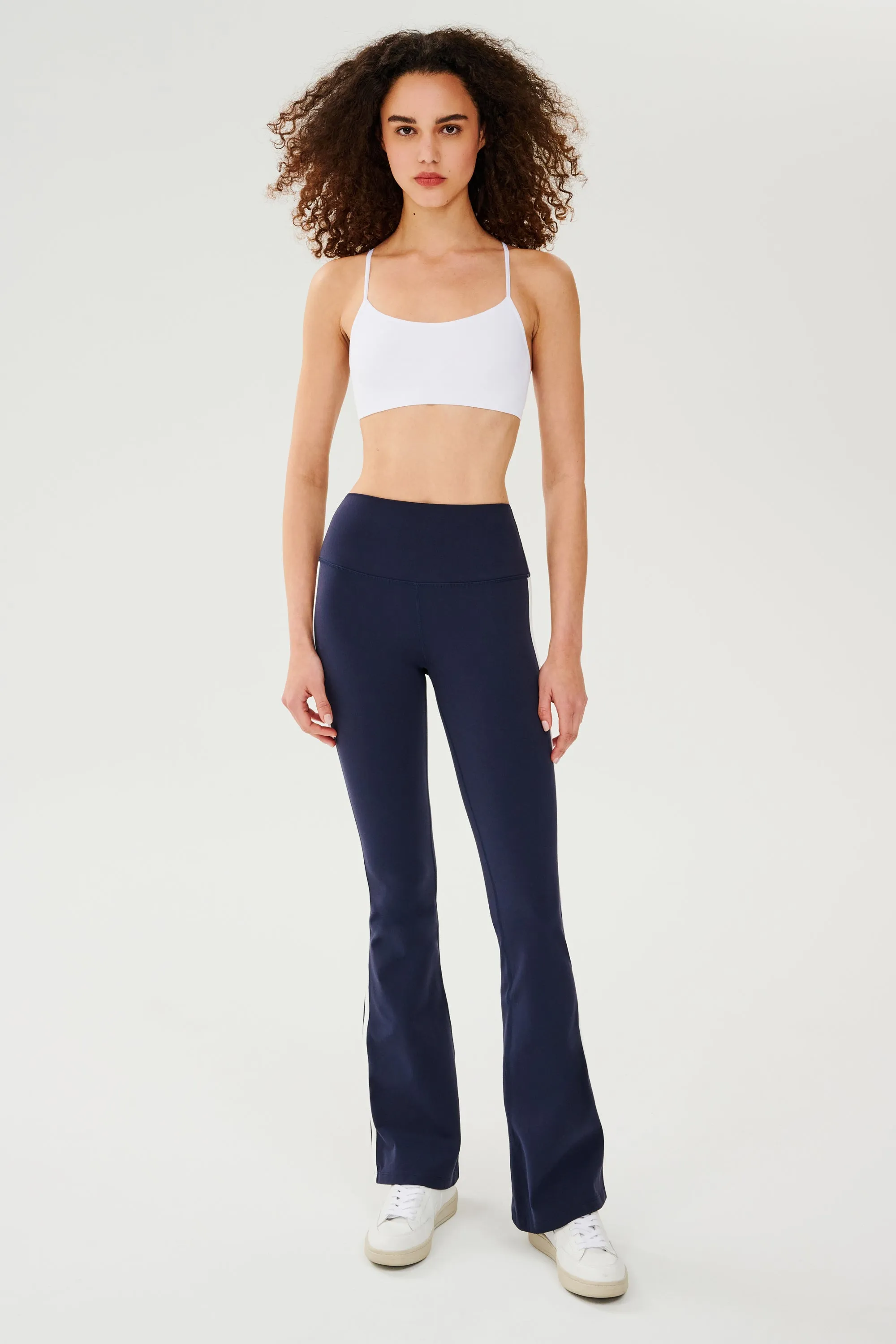 Raquel High Waist Flared Legging - Indigo/White