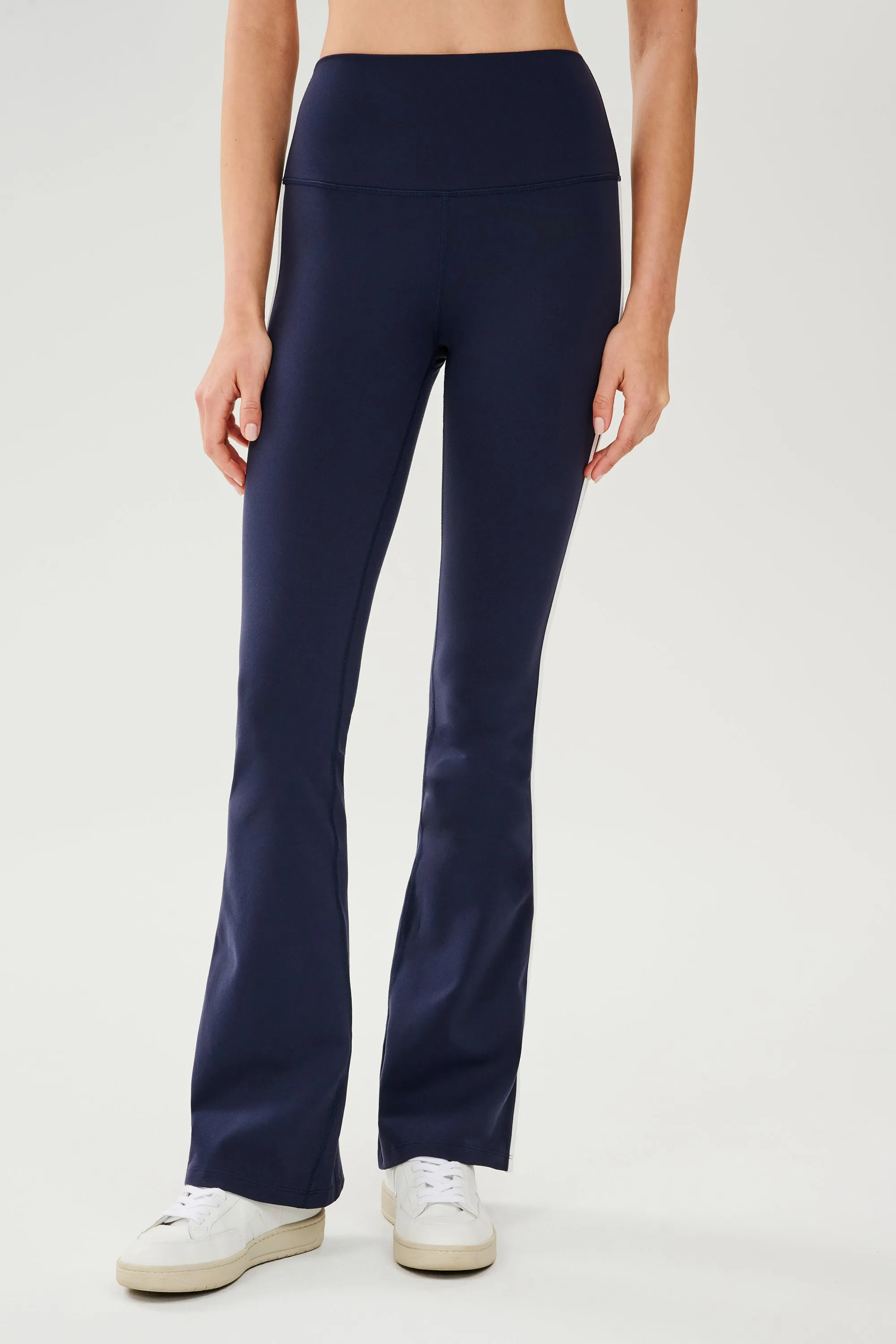 Raquel High Waist Flared Legging - Indigo/White