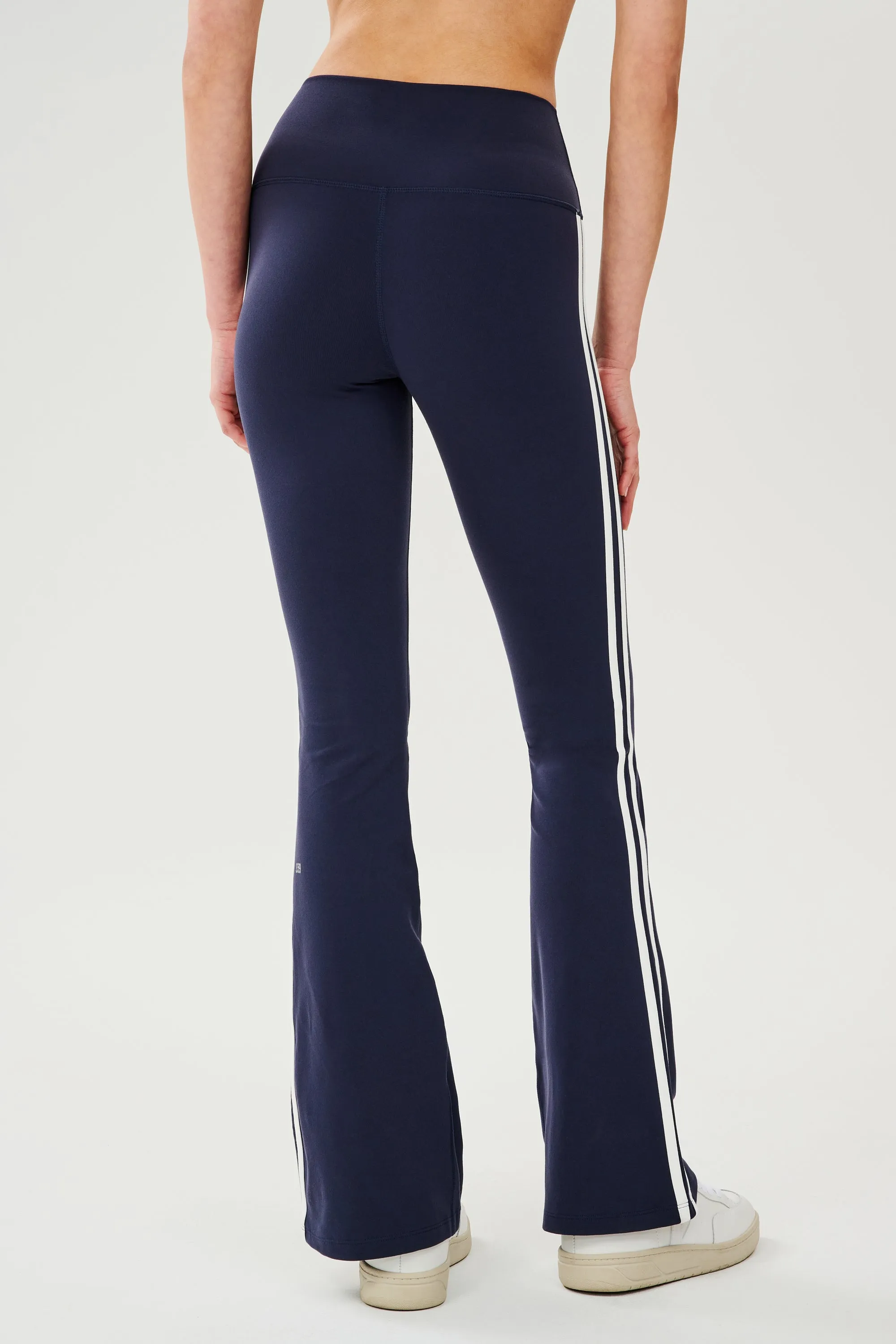 Raquel High Waist Flared Legging - Indigo/White