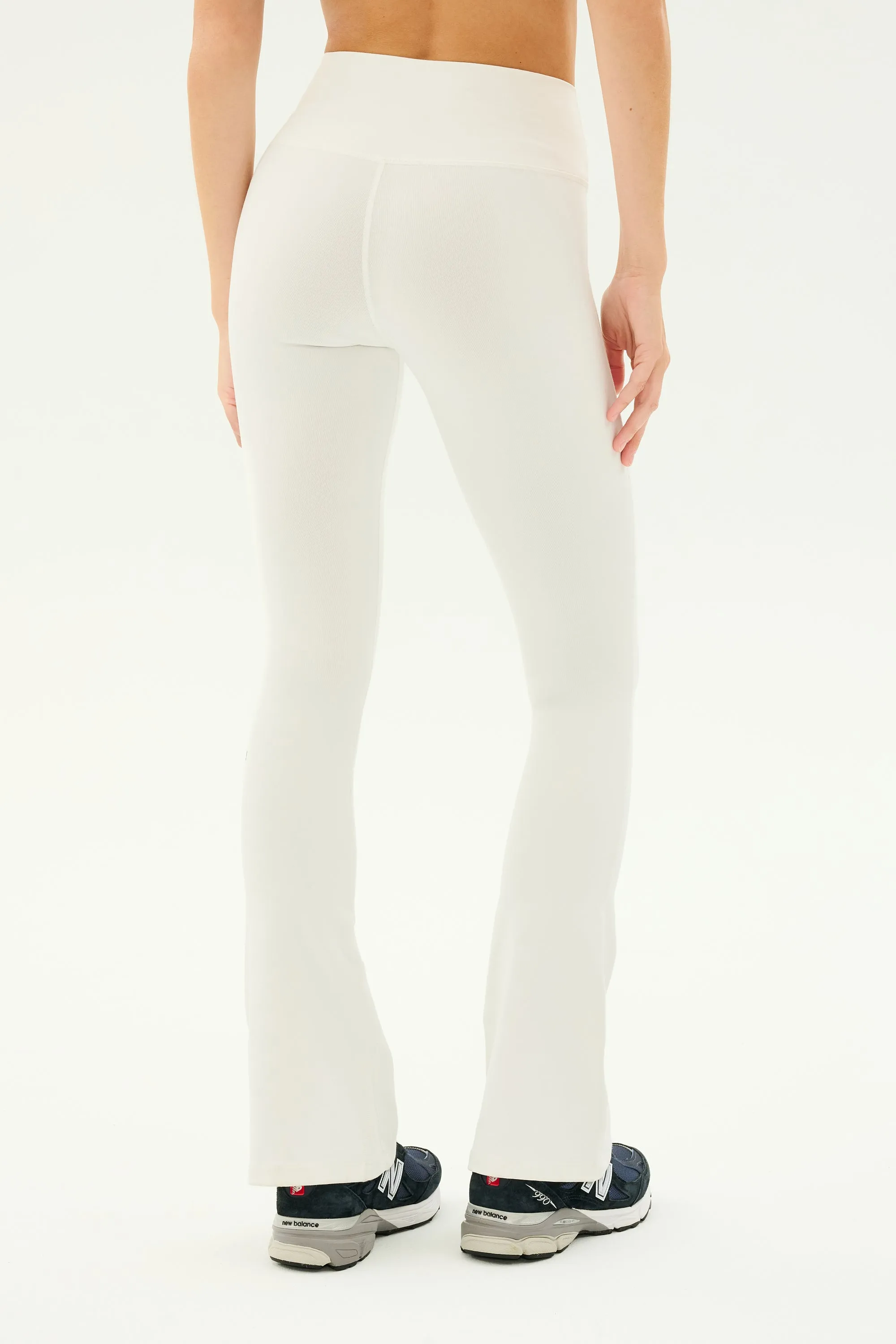 Raquel High Waist Flared Legging - White