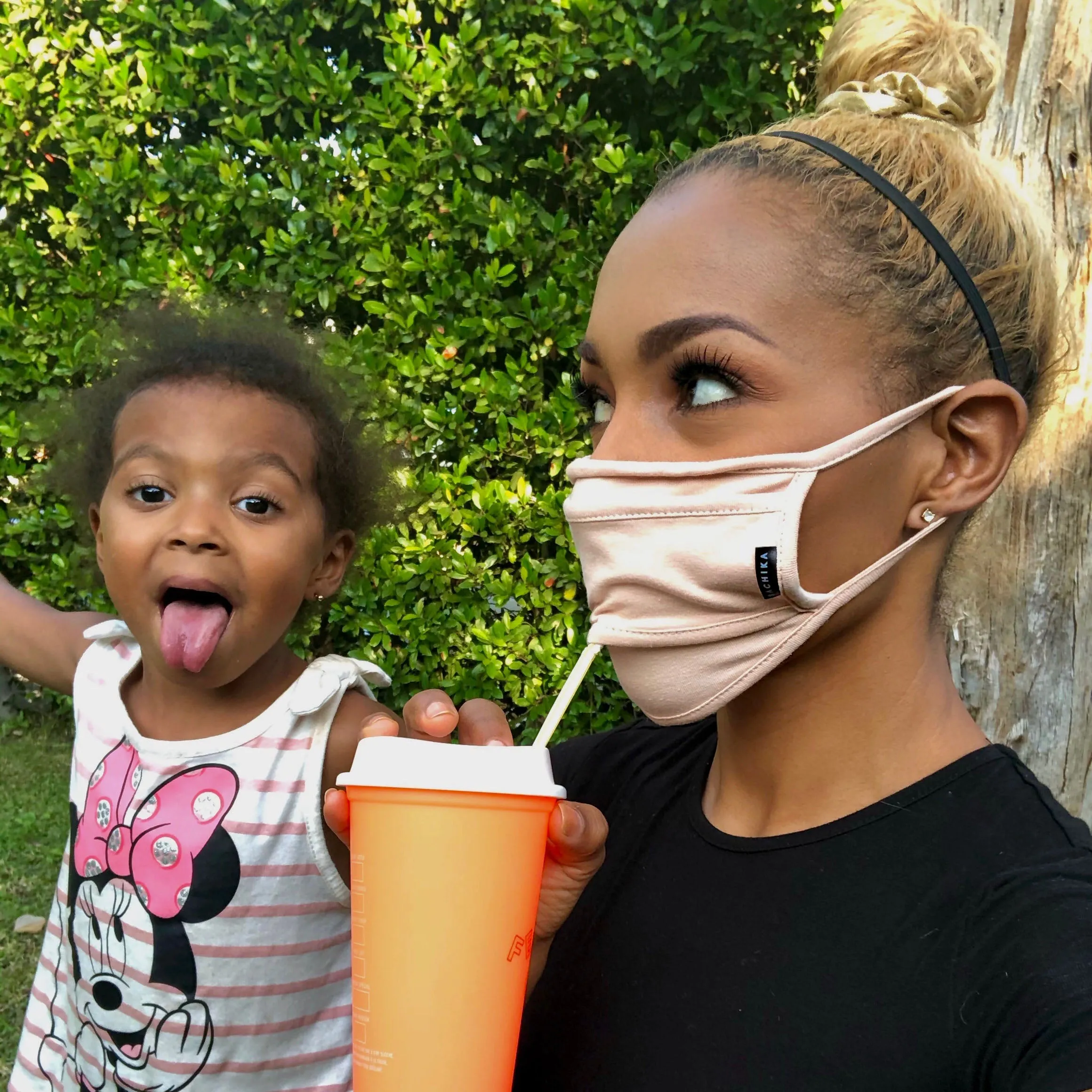Refresh Mask -Straw Mask Drinking Face Mask with Straw Hole Washable Unisex  by SACHIKA