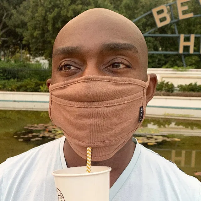 Refresh Mask -Straw Mask Drinking Face Mask with Straw Hole Washable Unisex  by SACHIKA