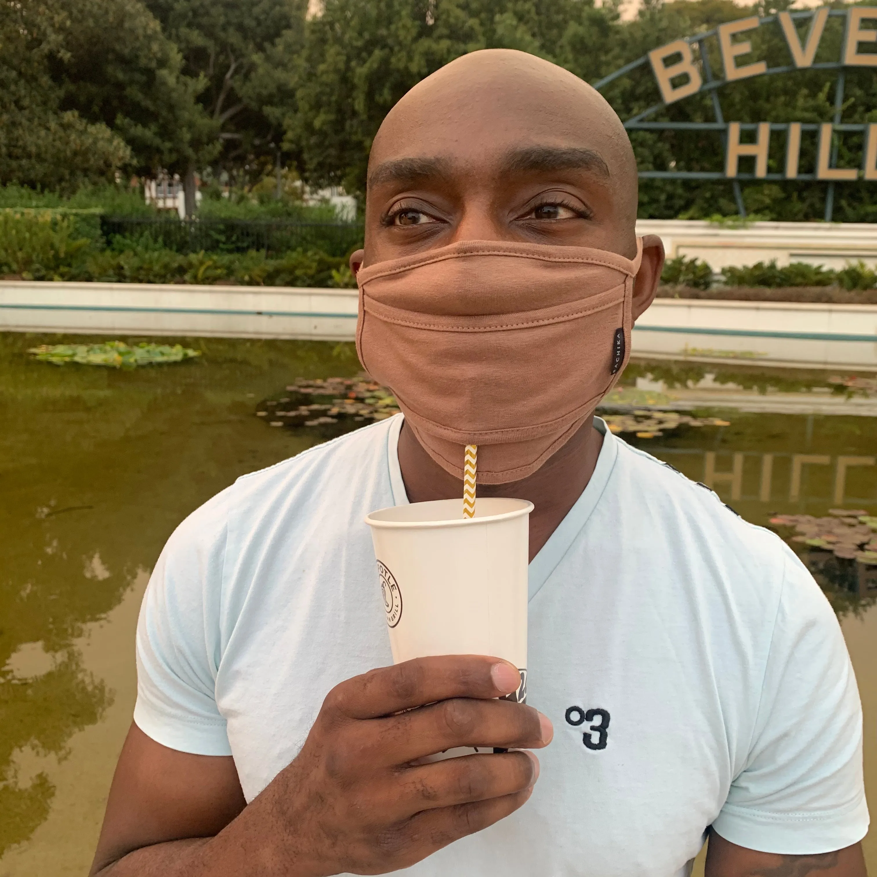 Refresh Mask -Straw Mask Drinking Face Mask with Straw Hole Washable Unisex  by SACHIKA