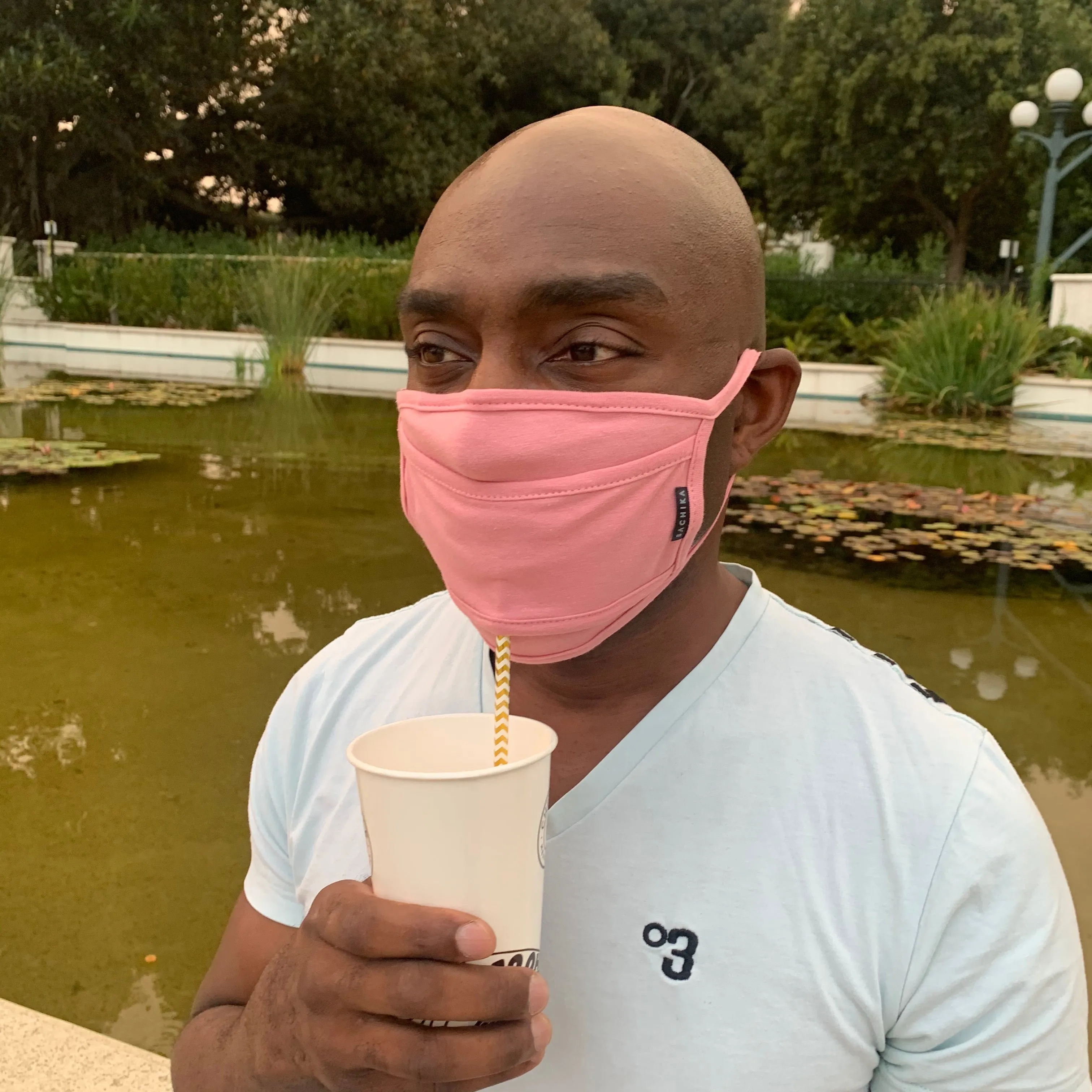 Refresh Mask -Straw Mask Drinking Face Mask with Straw Hole Washable Unisex  by SACHIKA