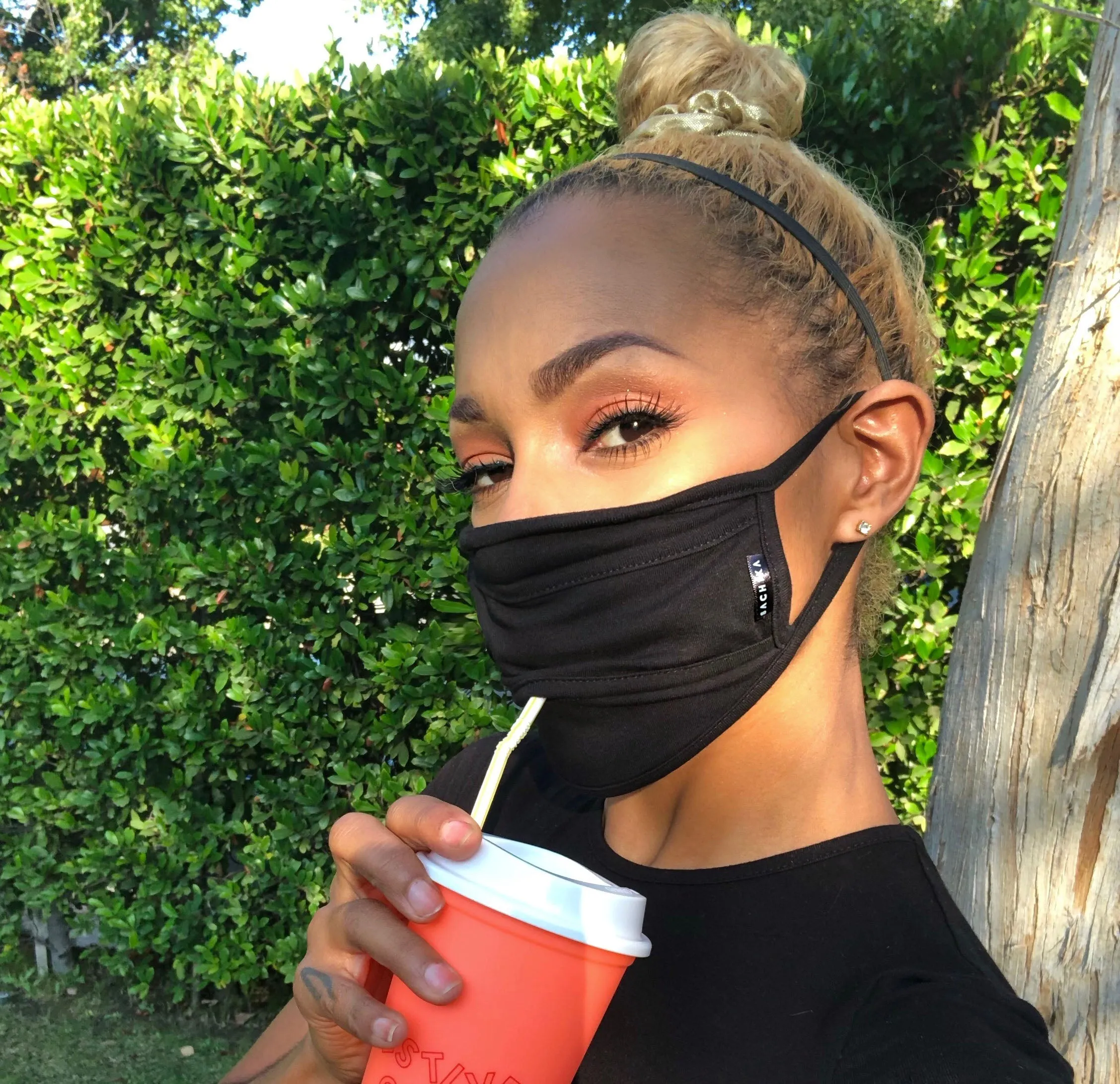 Refresh Mask -Straw Mask Drinking Face Mask with Straw Hole Washable Unisex  by SACHIKA
