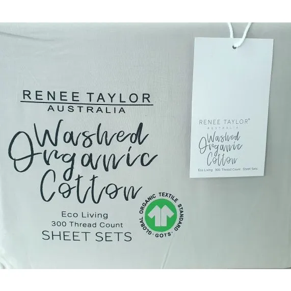 Renee Taylor 300 Thread Count 100 % Organic Cotton Sheet Sets - SAGE