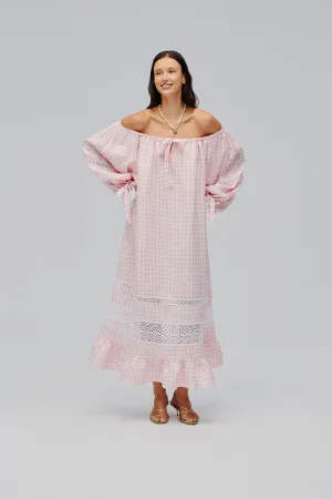 Romantica Lounge Dress in Pink Vichy