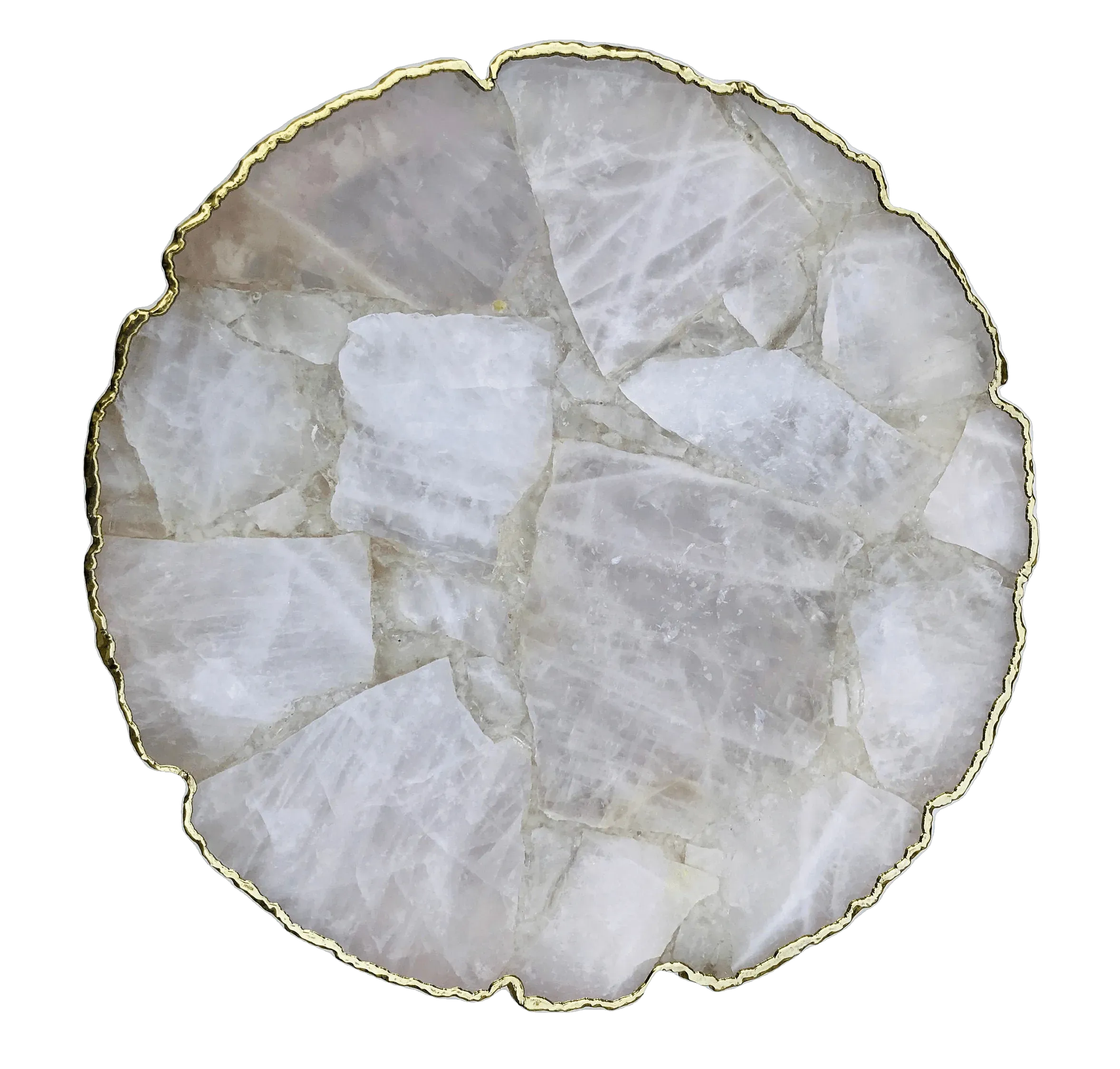 Rose Quartz Agate Organic Edge Accent Table