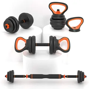 Set De Pesas 20Kg Multifunción - Negro