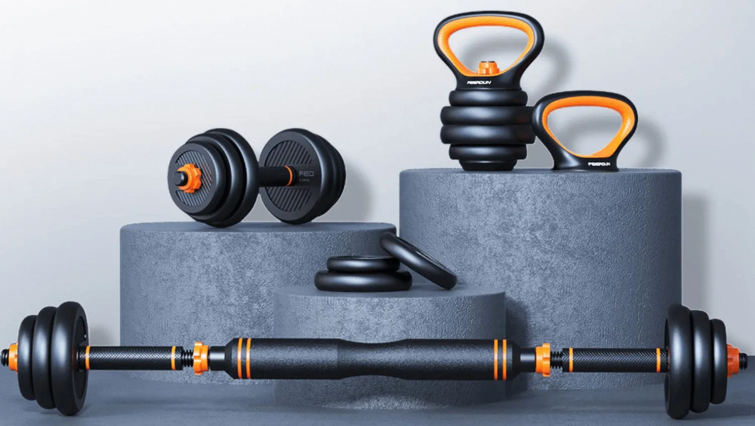 Set De Pesas 20Kg Multifunción - Negro