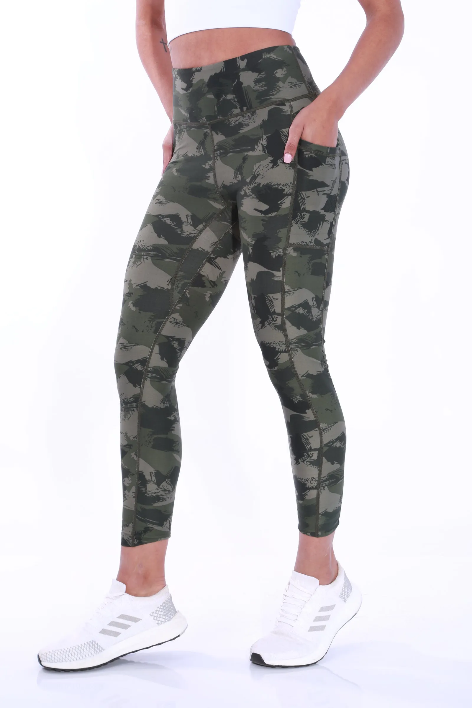 Shapewear Gym Bunny Green camo leggings