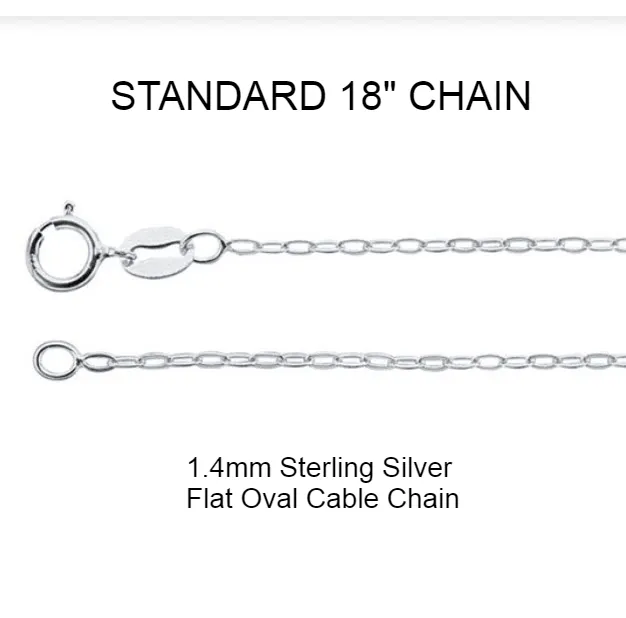 Sterling Silver "Love U" Fingerprint Charm Necklace