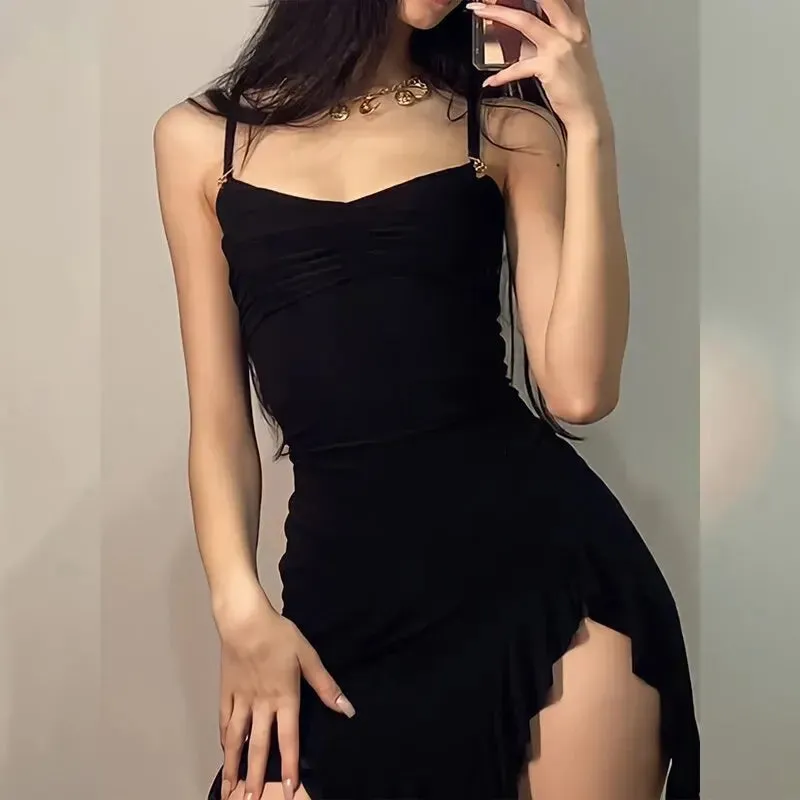 Strap Backless Split Dress