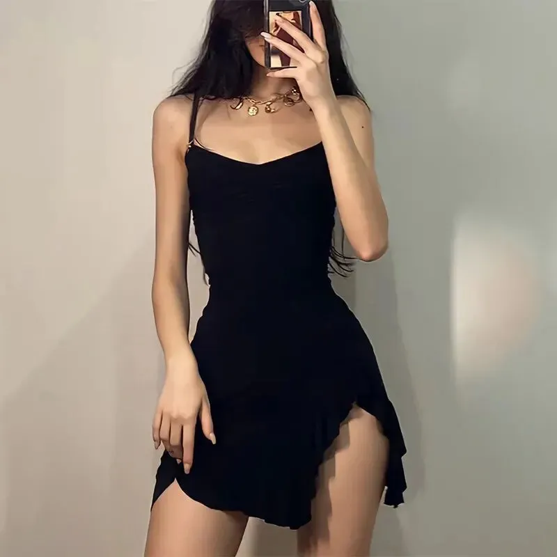 Strap Backless Split Dress