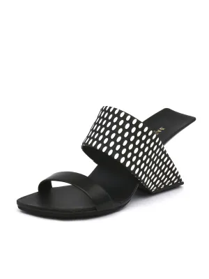 Strap Heel Leather Sandal - Black