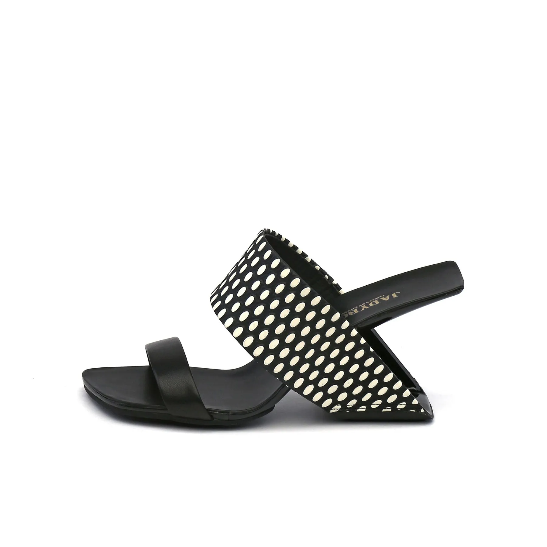 Strap Heel Leather Sandal - Black