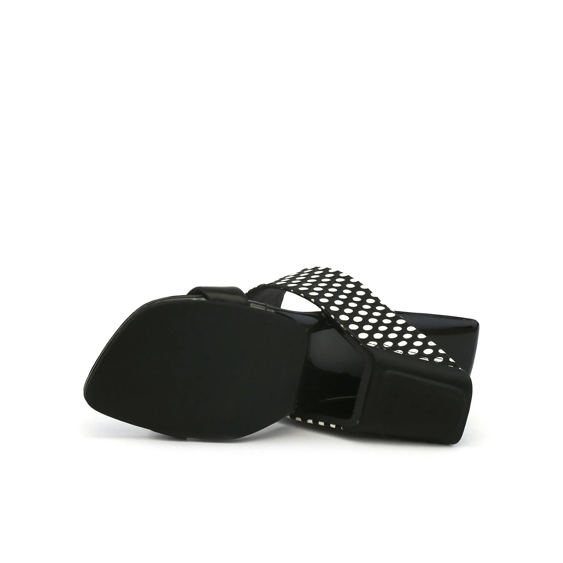 Strap Heel Leather Sandal - Black