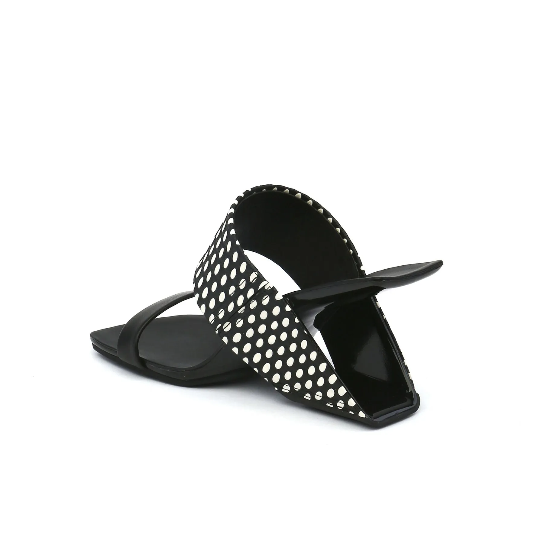Strap Heel Leather Sandal - Black