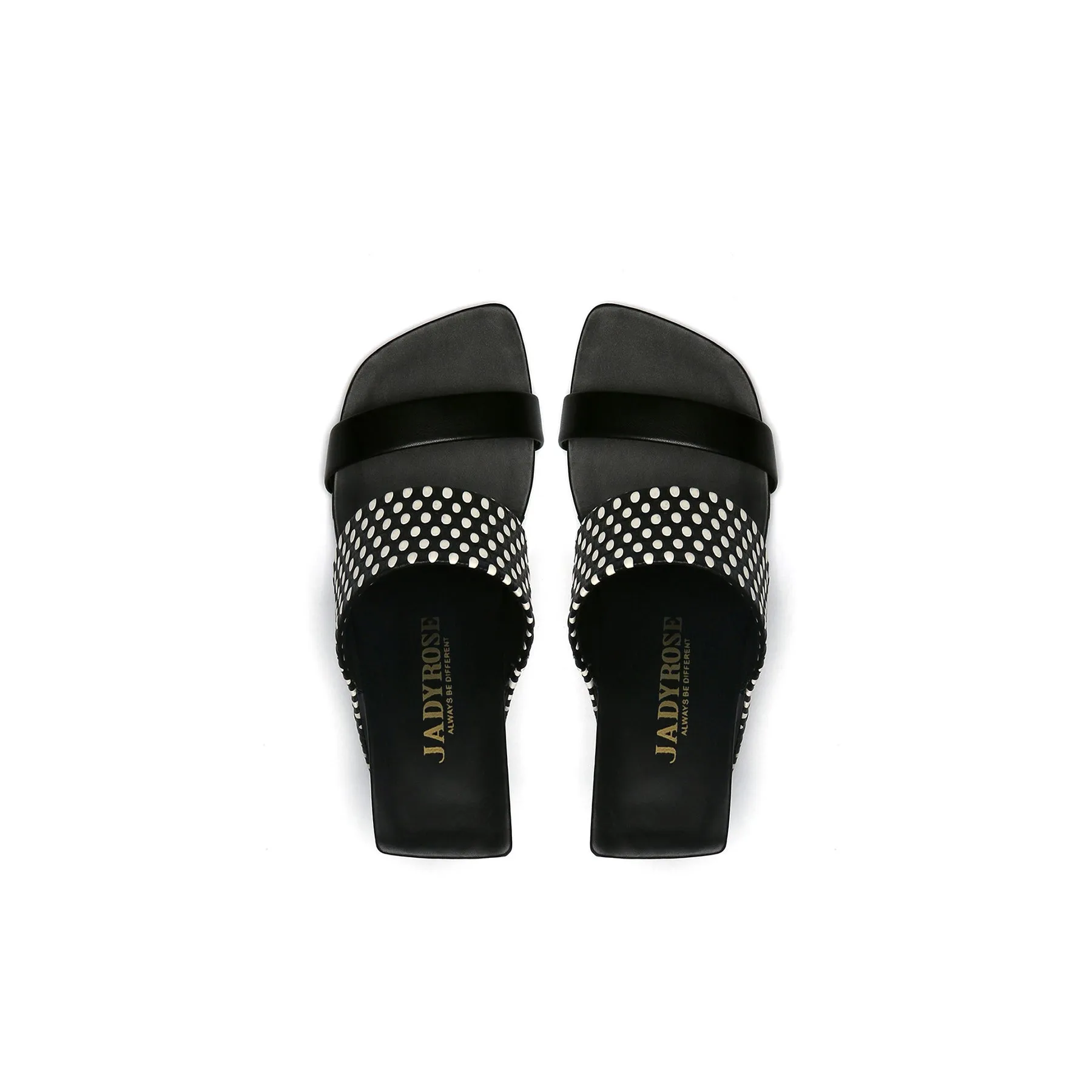 Strap Heel Leather Sandal - Black