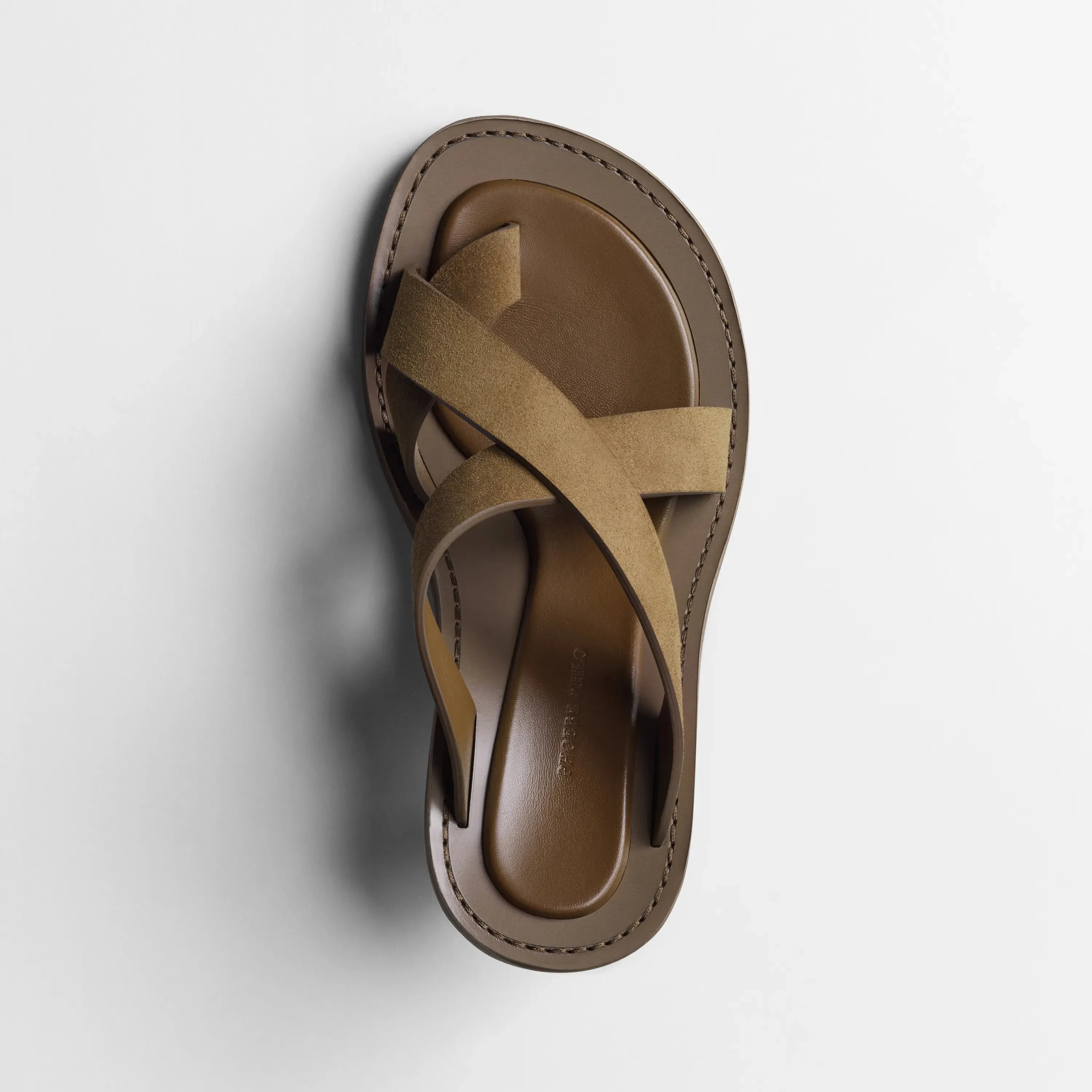 STRAP SANDAL | caramel suede leather