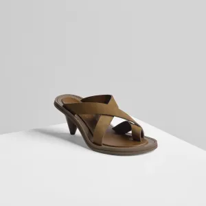 STRAP SANDAL | caramel suede leather