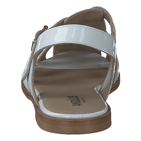 Strap Sandal With Buckle White